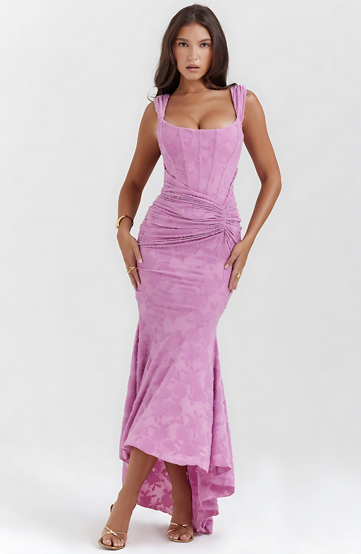 Zoey | Elegant Waist Dress - Pink