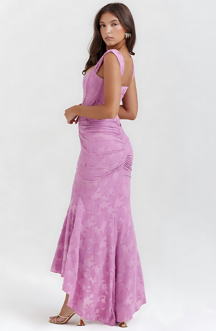 Zoey | Elegant Waist Dress - Pink