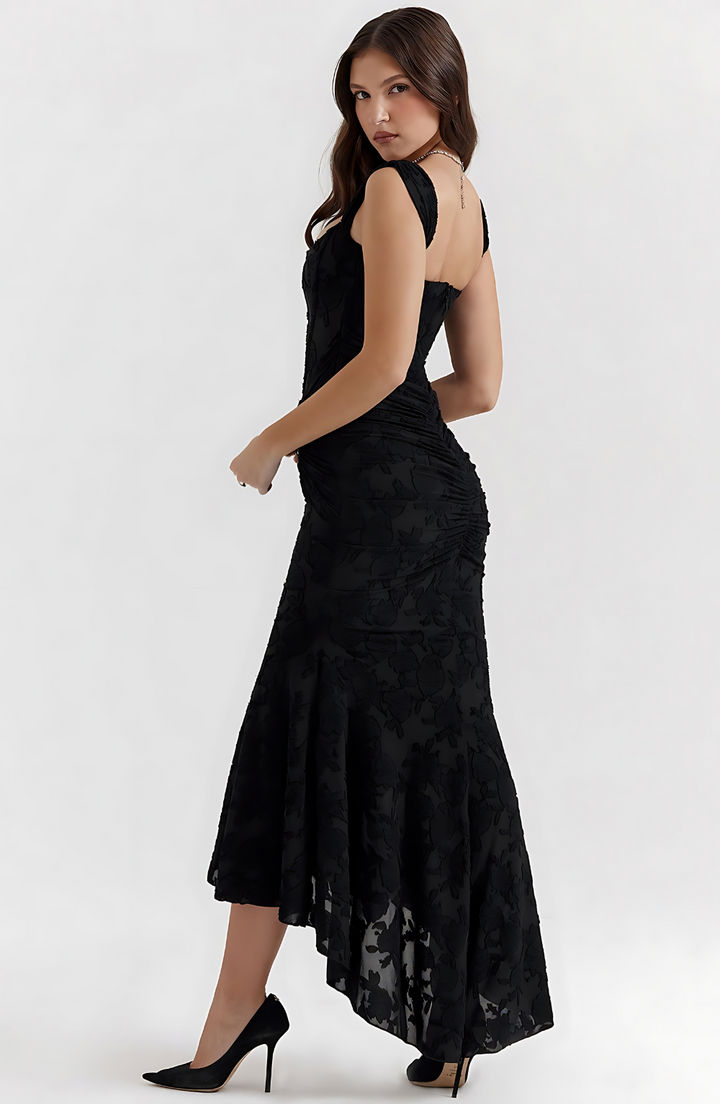 Zoey | Elegant Waist Dress - Black