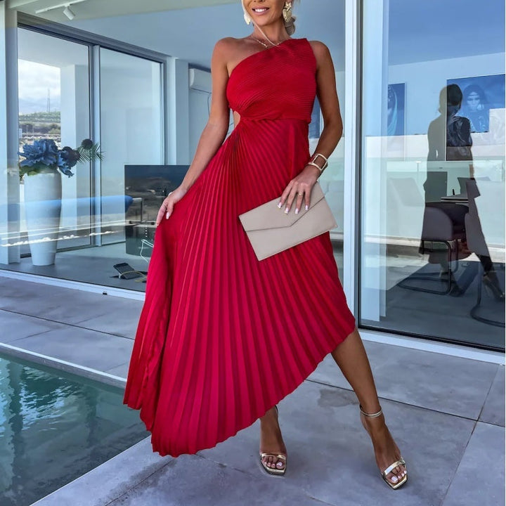 Lana | One-shoulder pleated maxi dress