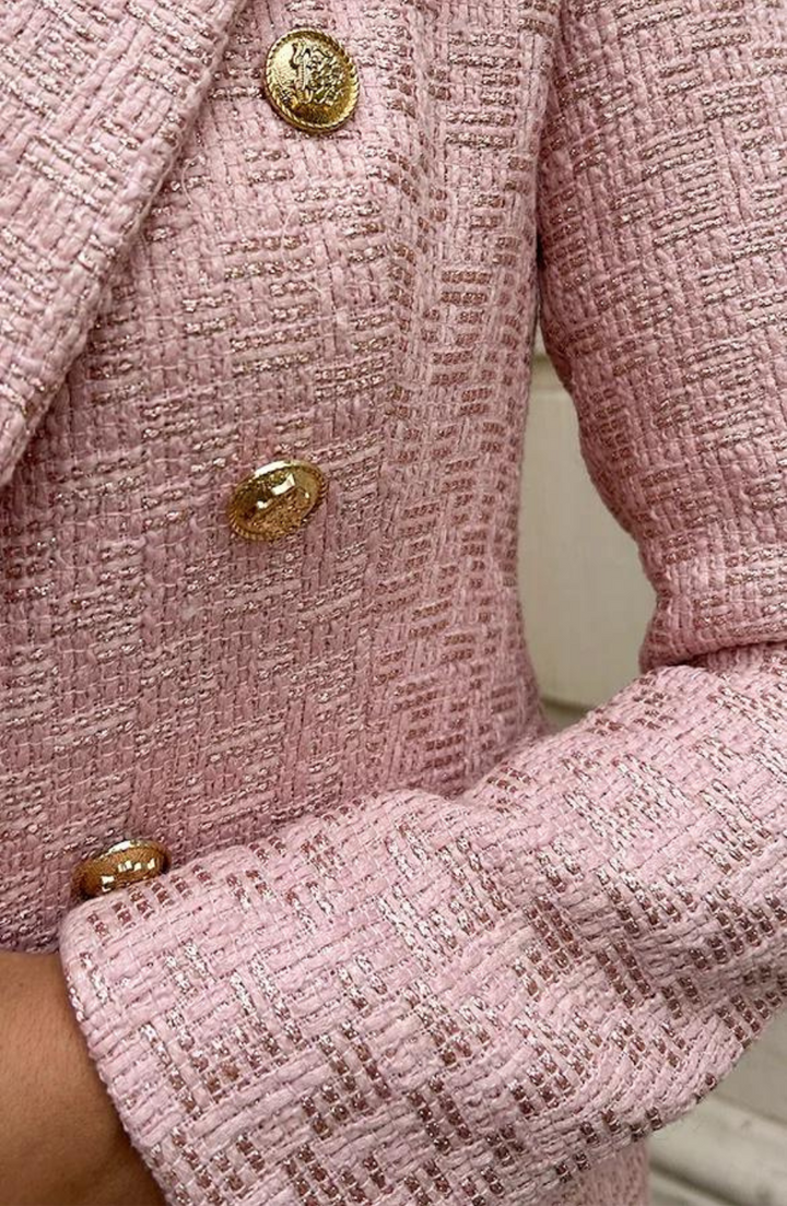 Chloé | Luxury Bouclé Blazer - Dust Pink