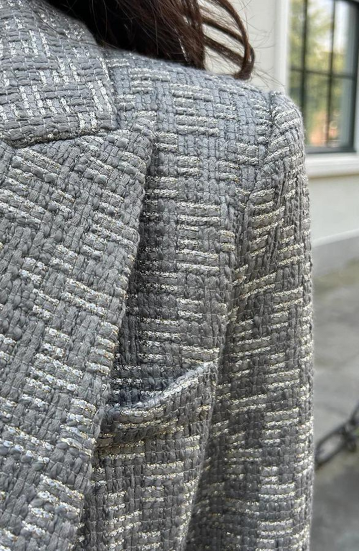 Chloé | Luxury Bouclé Blazer - Grey