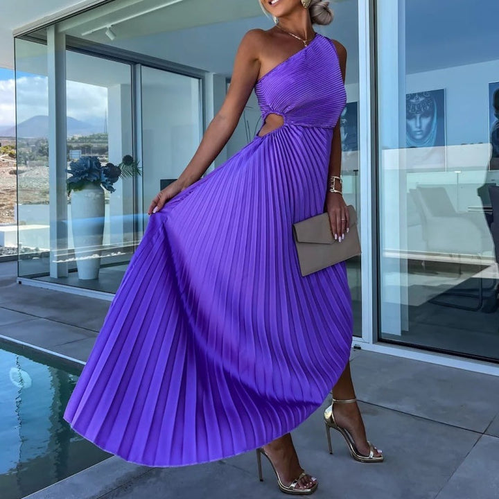 Lana | One-shoulder pleated maxi dress