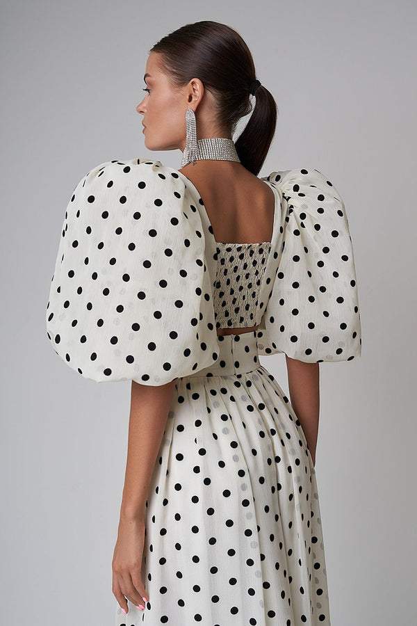 Ellie | Polkadot Skirt Set White