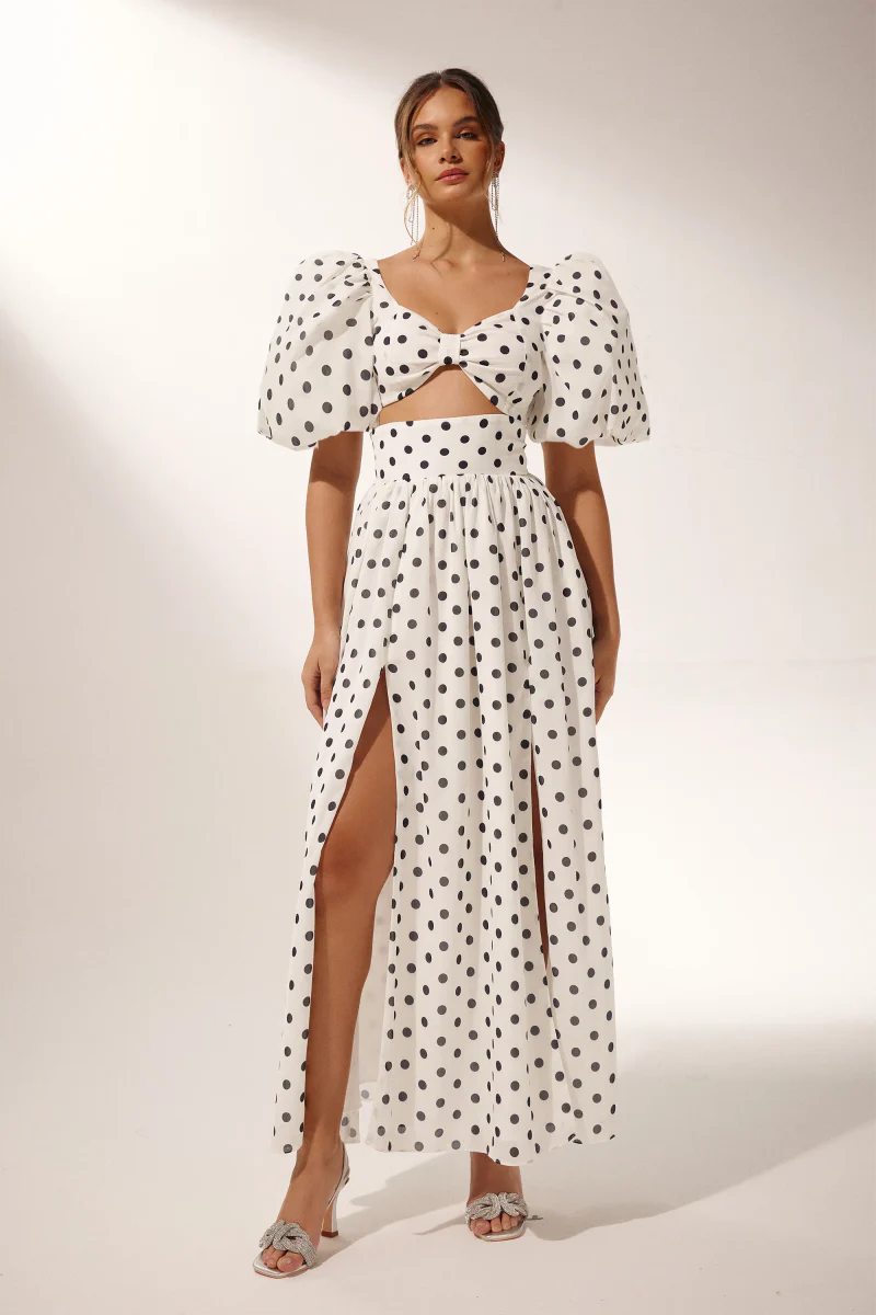 Ellie | Polkadot Skirt Set White