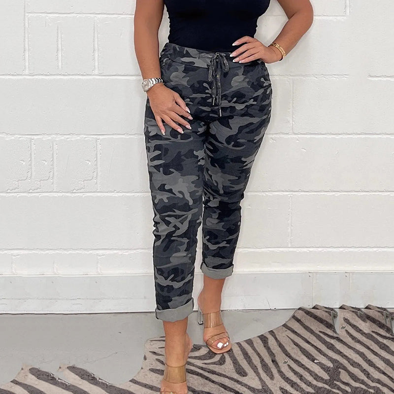 AMARA | CAMOUFLAGE DRAWSTRING CASUAL PANTS