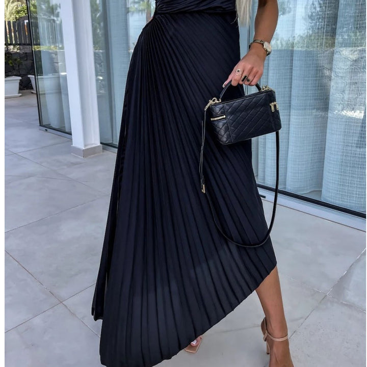 Lana | One-shoulder pleated maxi dress