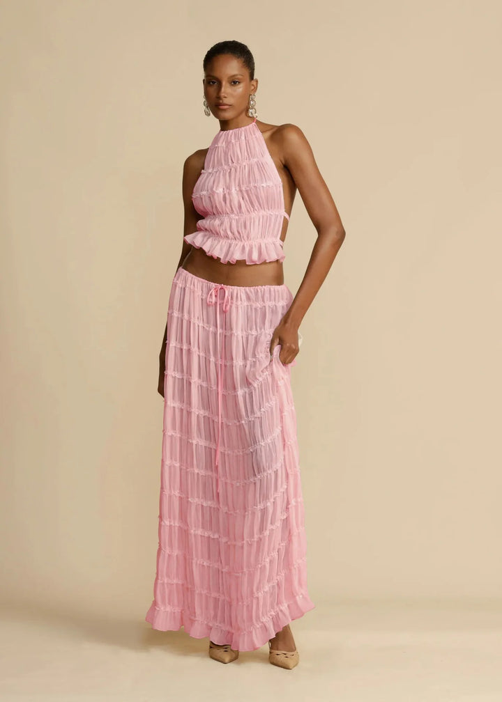 Valery | Pleated Drawstring Skirt Set